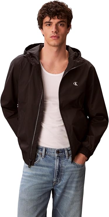 Calvin Klein Men's Ls Hooded Nylon Harrington Jkt Lv04rf521g Jackets