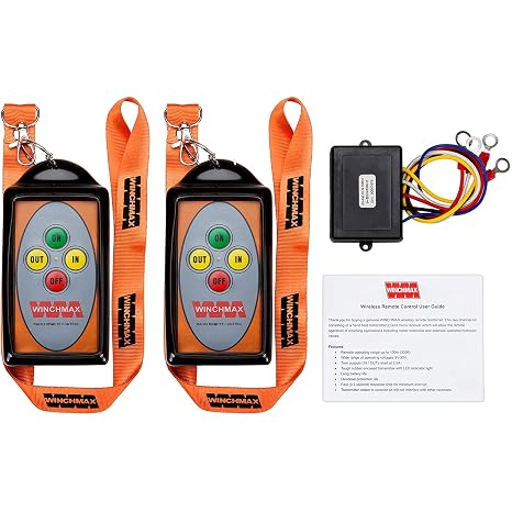 WINCHMAX Two Channel Winch Remote Control, Wireless. Twin HD Handsets, Extra-Long 100m (330ft) Operating Range. Dual Voltage for both 12v or 24v Systems