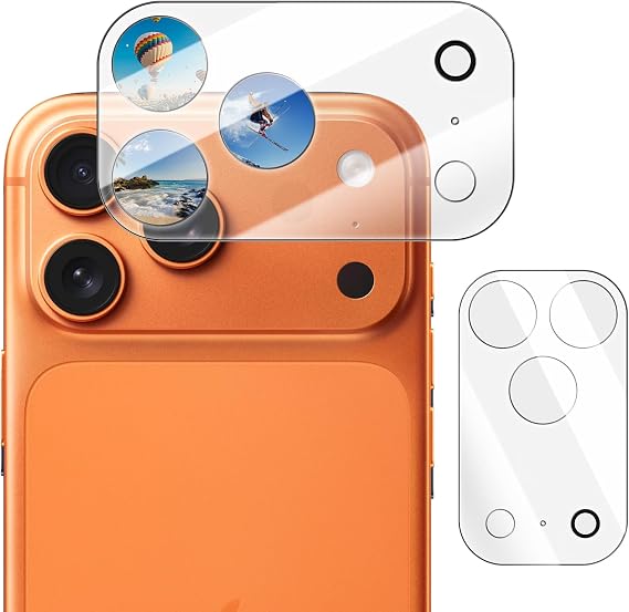 カメラレンズプロテクター 2枚パック iPhone 17 Pro Max 6.9インチカメラレンズカバー保護、9H強化ガラス、ウルトラクリア傷防止夜間撮影には影響しません