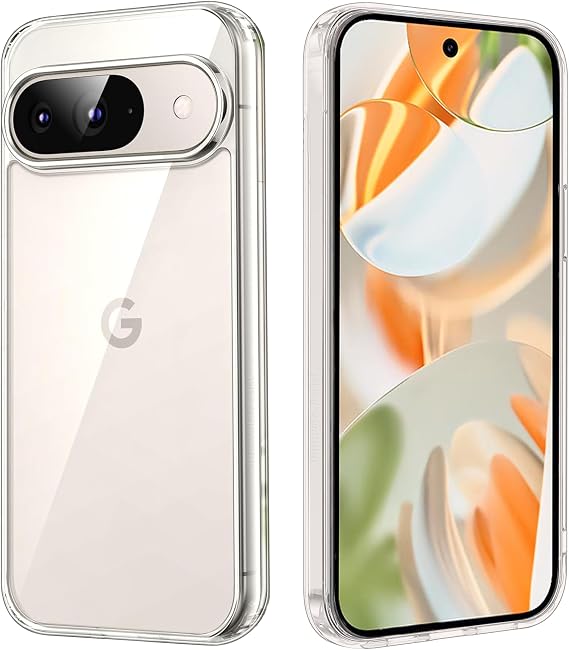 Case for Google Pixel 9, Non-Yellowing, Drop Protection, Anti-Scratch Transparent Soft TPU Phone Cover - Crystal Clear
