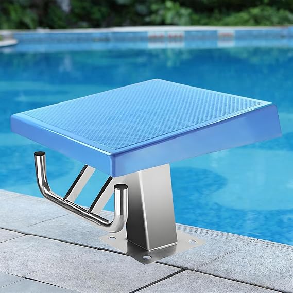 Diving Platform with Stainless Steel Base and Anti-Slip Surface, 600lb Capacity, 15° Incline for Training and Competition