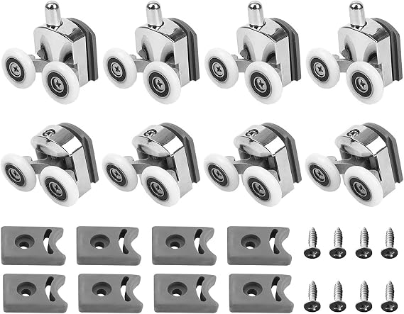 8Pcs Curved Shower Door Rollers Replacement, 23mm Shower Glass Door Wheels
