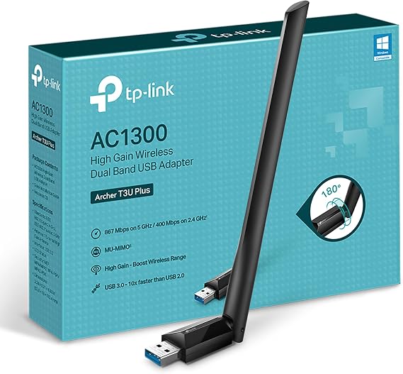 TP-Link Archer T3U Plus USB WiFi Adapter for PC, AC1300 Dual Band