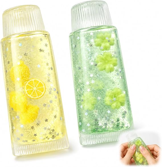2 PCS Toothpaste Squishy, Unique - Designed in Green Flower & Yellow Lemon, Ideal for Home Decor Lovers, Office Desk Beautifiers, Squishy Enthusiasts