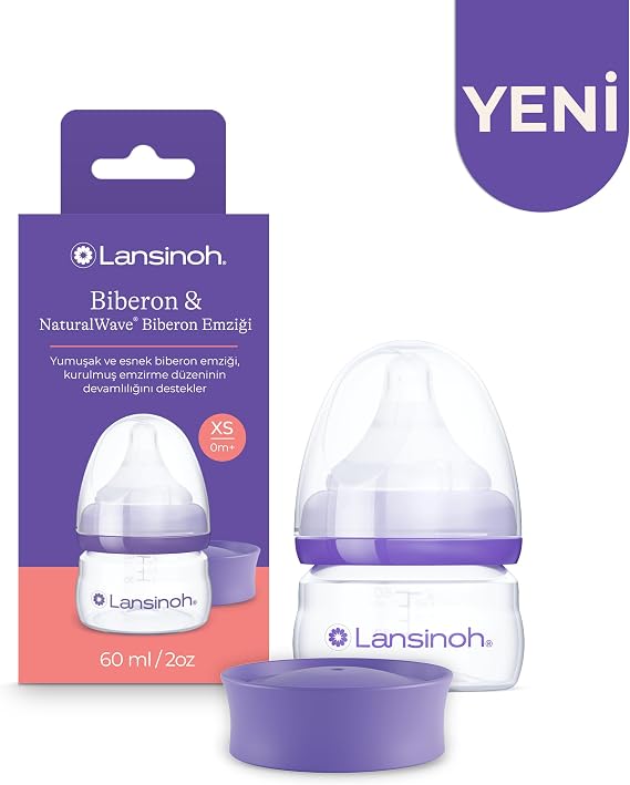 Lansinoh 60 ml Biberon ve NaturalWave® Biberon Emziği (0 Ay+)