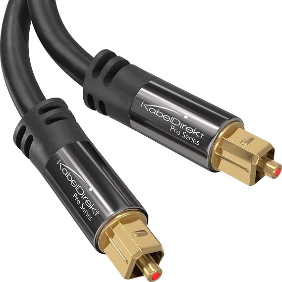 TOSLINK Optical Audio Cable - 15m Fiber Optic Cable for Soundbars (Digital