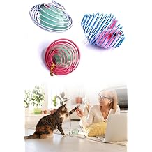 Buffer Spring Metal Mouse Cage Cat Play Ball Bouncing Spiral Cat Ball