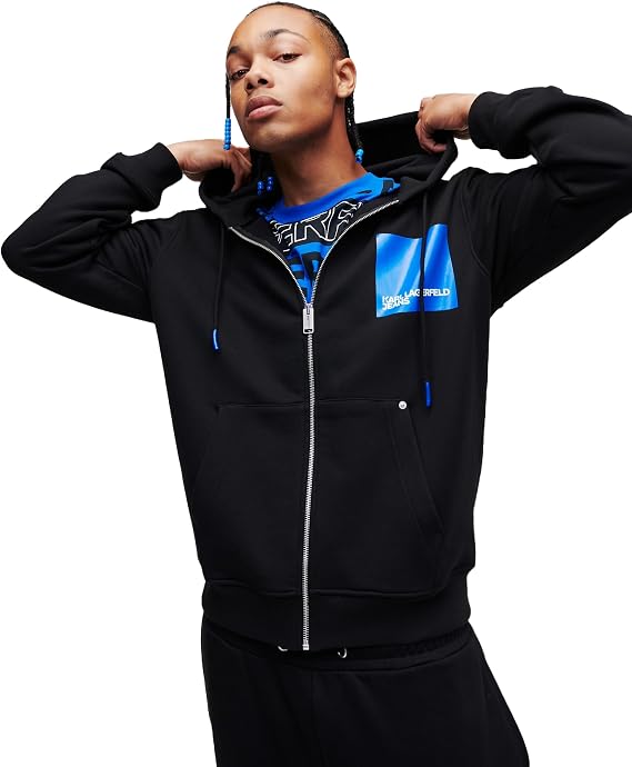KARL LAGERFELD JEANS Men Regular Zip-Up Hoodie
