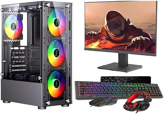 ASC Intel Core i7 Gaming Bundle • GT730 2GB Graphics Card • 16GB RAM • 256GB SSD+1TB HDD • 500W 80+ PSU • Black 6 Fan RGB Gaming Case • WIFI • Windows 11 • 22" Monitor Bundle