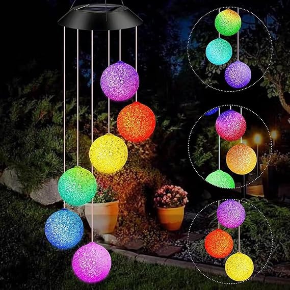 Coverzone Solar Garden Lights Hanging EVA Ball Güneş Enerjili Asılabilir Bahçe Aydınlatma IP44 Dış Mekan Dekoratif LED Işık 6 Saat Şarj 8 Saat Aydınlatma EVA Top Sarkıt Lamba | TP6 [Enerji Sınıfı A]