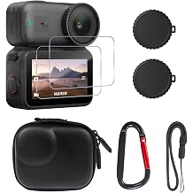SYMIK Small Carrying Case for DJI Osmo Nano, Tempered Glass Screen Protectors Silicone Lens Cap Cover, Portable Compact Hard Shell Travel Case Bag for DJI OSMO Nano Accessories