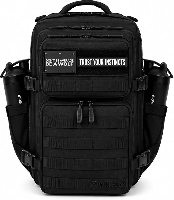 WOLFpak 35L Athletic Gym Backpack - Durable 1000D Waterproof Oxford Material, MOLLE Webbing, Laptop Pocket