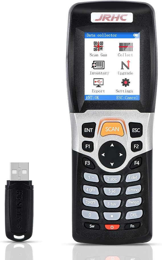 Wireless 2.4G 1D Barcode Scanner for Inventory and Collection with 2.2 Inch LCD Screen