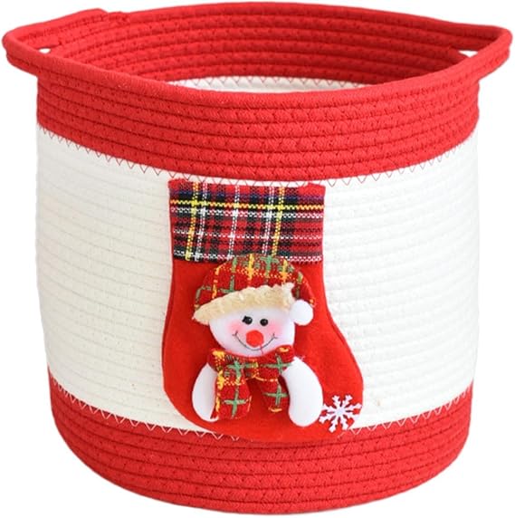 Christmas Woven Basket Christmas Laundry Rope Basket