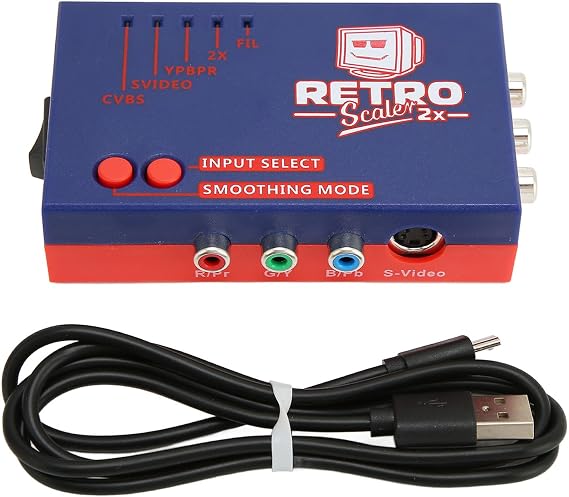 Srliya Retroscaler2x AV to Hdmi Converter. 480p Retro Game to TV Adapter, Signal Line Coupler, Excellent Sound Performance, For Vic20 For N64 For Sfc For Md2 For Md1