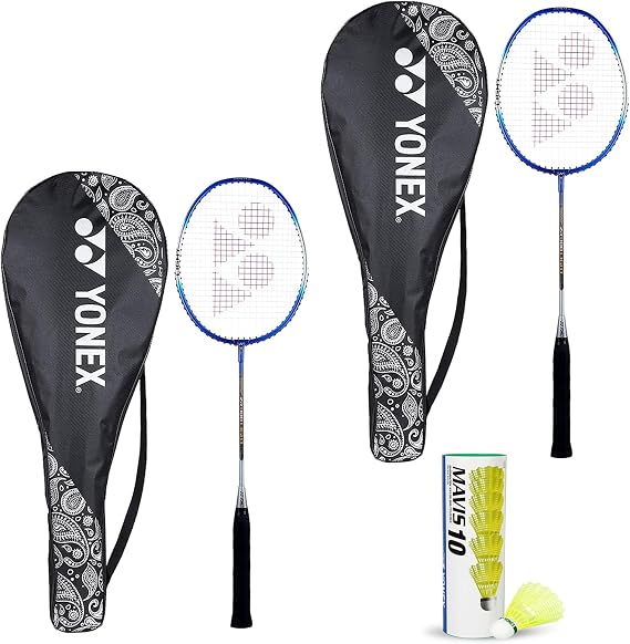 Yonex Best Beginner's Badminton Combo (ZR 100 Light Aluminum Blend Racquet with Full Cover, Set of 2 + Mavis 10 Shuttlecock, Pack of 6)