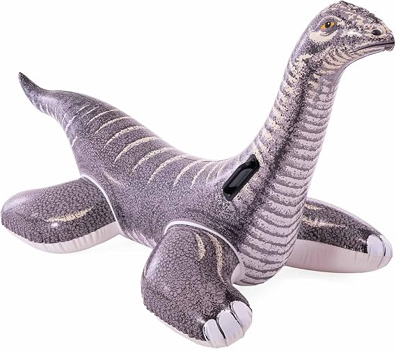 Intex Ride-On Brontosaurus Inflatable Float, 178 x 94 cm, Realistic Design, Wide Base for Stability, Gripping Handles, 3 Air Chambers, Heavy Duty Vinyl, Up to 40 kg, +3 Years (57584)