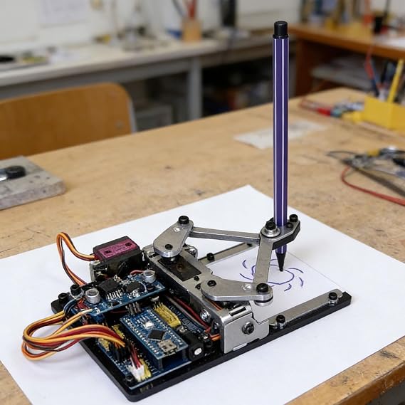 Pen Plotter Writing Robot, DIY Smart Drawing Robot Kit, Drawing Board Robot Arm, Plotter with App Control, Open Source Programming Companion, User Assembly, For Creative Painting Activities