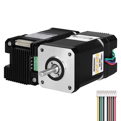Nema 17 Closed Loop Stepper Motor with Integrated Closed Loop Stepper Driver 1.8‌°‌ 2 Phase 0.7Nm(99.13oz·in) High Torque Bipolar 1.5Ω 2.0A 82mm Cable 0.3M for 3D Printer DIY Robot