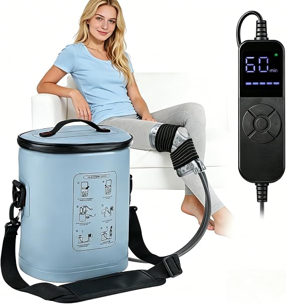 Cryo Cuff Knee, Cold Therapy Machine with 5 Speed Setting and 6 Level Smart Timer, 15L Ice Machine for Knee Surgery, Ankle and Shoulder Pain Relief, Universal Cold Packs System