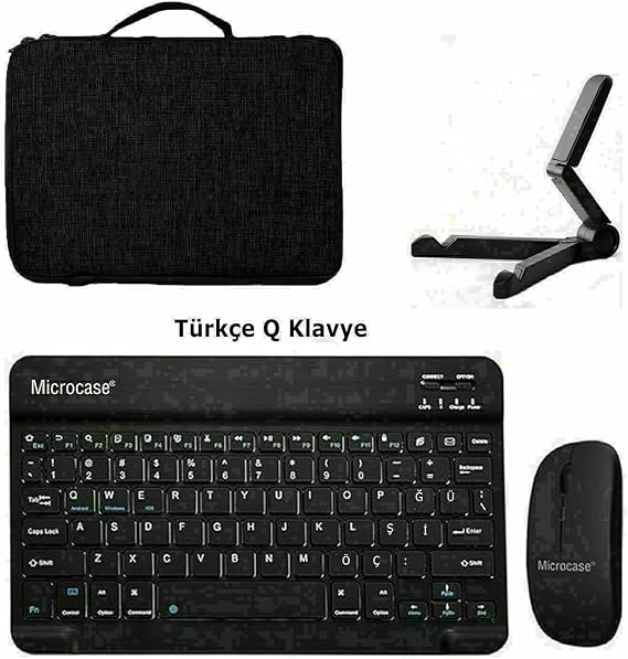 Microcase Huawei Matepad 11.5 S 2026 Tablet için Türkçe Bluetooth Klavye+Mouse+Tablet Standı-Siyah AL8126
