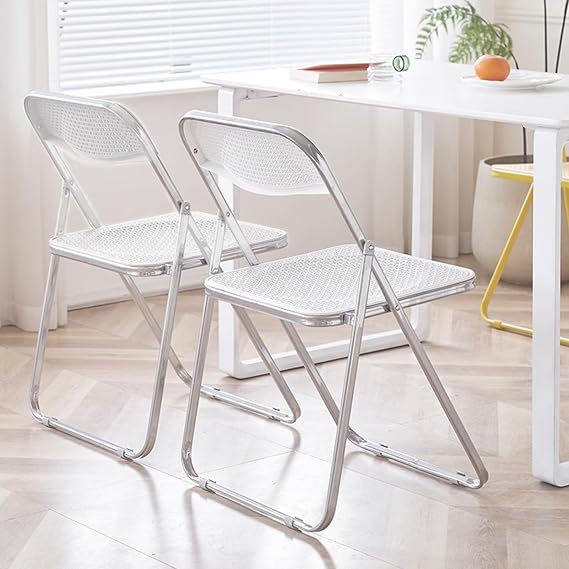 6 Pack Folding Chairs, Foldable Chair with Breathable Mesh Seat and Sturdy Metal Frame Capacity for Indoor Or Outdoor