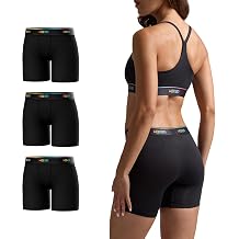 Woxer Womens Boxer Briefs Underwear, Baller 5” Boyshorts Panties Soft Chafing-Free, No Roll Inseam, 3pk Pride Black 3.0, L
