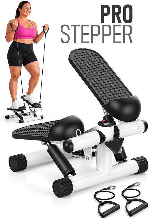 Multi Stepper Evde Yürüyüş Egzersiz Çift Amortisörlü Direnç Bant Dijital Göstergeli Egzersiz Aleti