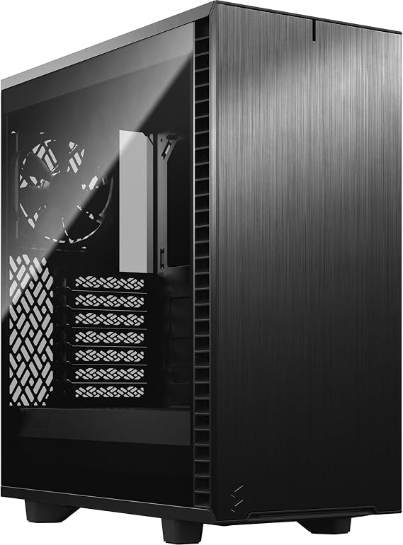 Fractal Design Define 7 Compact Black Brushed Aluminum/Steel ATX Compact Silent Dark Tinted Tempered Glass Window Mid Tower Computer Case
