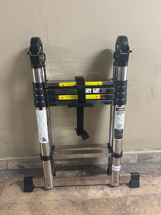 Paslanmaz Çelİk A Tİpİ Çok Fonksİyonlu Teleskopİk Merdİven Pre3044ss 2x7 Basamak, DÜz AÇildiĞinda 440 Cm.