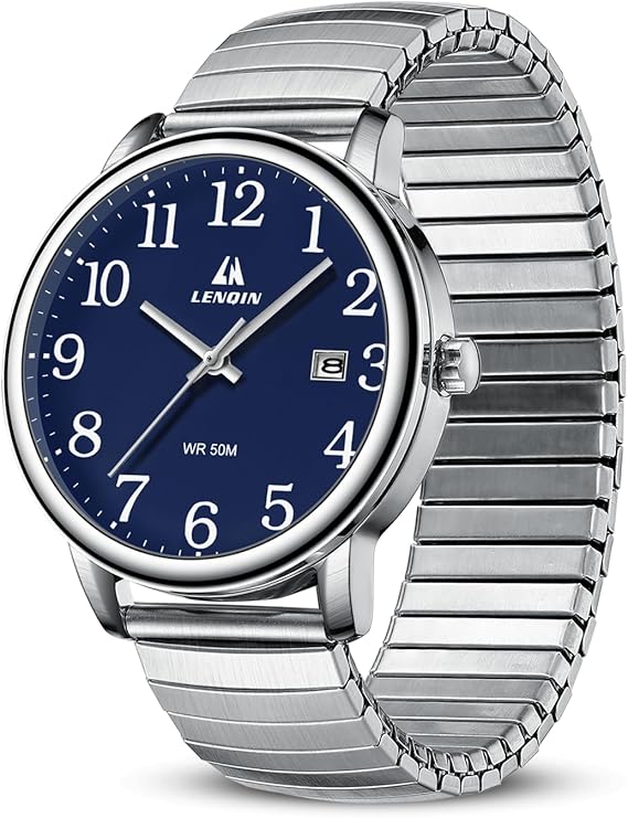 Men's Watch Watches Men's Analogue Quartz Watch Waterproof Wrist Watch Men's Easy Reader 38 mm Extension Band Fashion Business Watch with Date