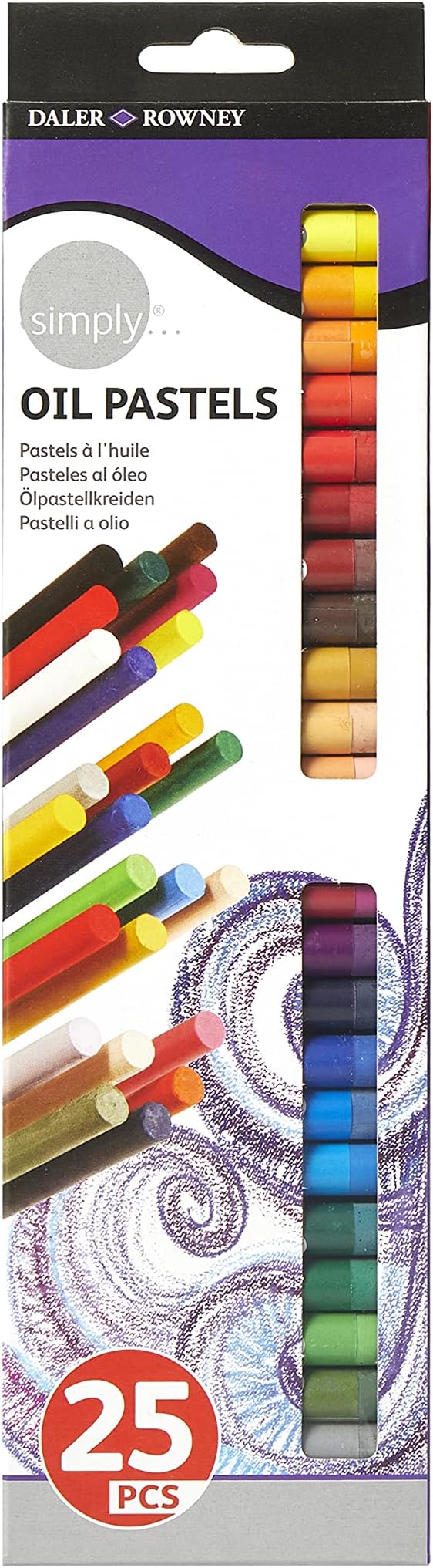 Daler Rowney Simply Soft Oil Pastel Set 25 Assorted Colours