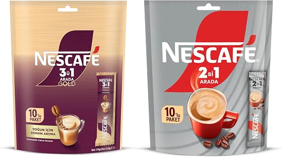 Nescafe 3ü1 Arada Gold Yoğun 10'lu Paket & Nescafe 2si1 Arada 10'lu Paket