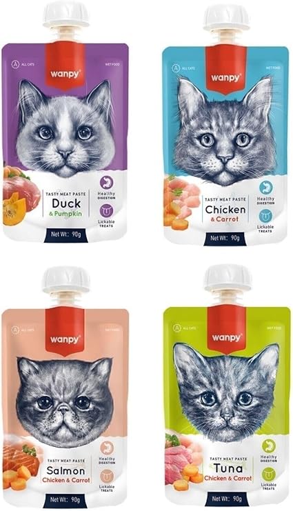 Wanpy 4 Çeşit Karma Kedi Et Ezmesi 90 Gr. X 4 Adet