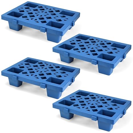 4 Nestable Plastic Floor Pallets, 40 x 30 x 10 cm