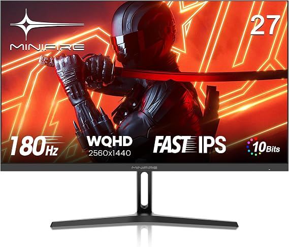 Minifire 27 inch 180Hz QHD 2K Gaming Monitor, 2560x1440 IPS (MFG27F4Q)