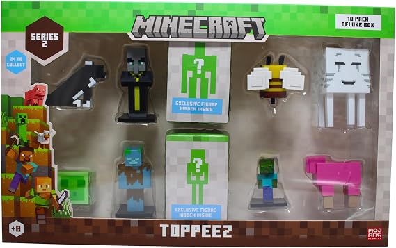 Minecraft Character Figure & Animal Toppeez - 10 Pack Set 2 Pig