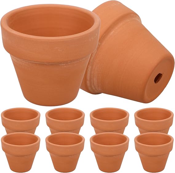 10 Pcs Mini Clay Pots 1.6'' Terracotta Pot Clay Ceramic Pottery Planter Cactus Flower Pots Succulent Nursery Pots- Great for Plants,Crafts,Wedding Favor