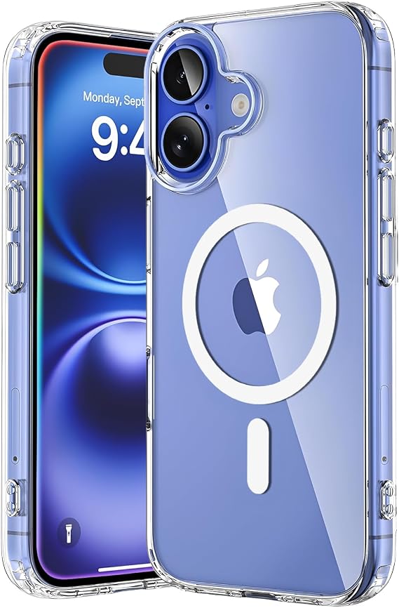 Origin Series Premium Quality Magsafe Compatible Case for Minesk iPhone 16 Plus Crystal Clear Super Transparent Material and Thinned 3D True Magnetic Circle (16 Plus)