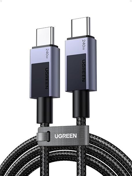 UGREEN USB-C to USB-C 240W PD Hızlı Şarj Kablosu, Uzay Grisi, 1m, 45067