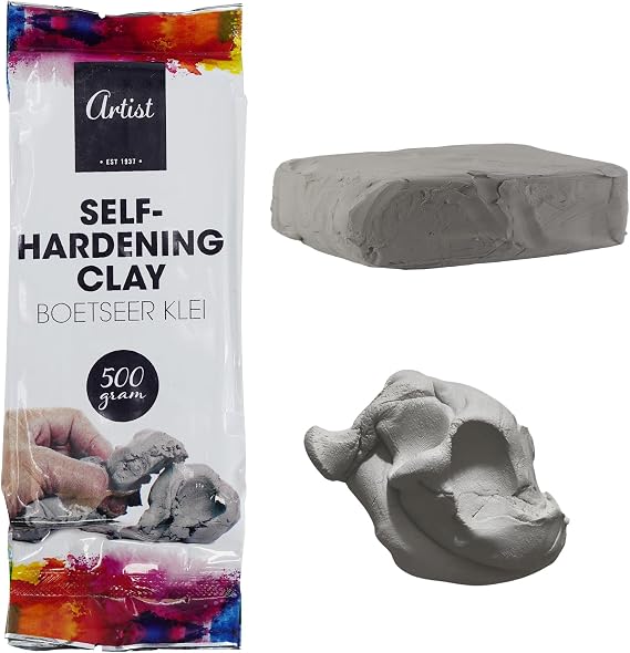 Air Drying Clay, Grey, 500g Pack - Soft, Lightweight, Self-Hardening, Paintable - Great Modelling Clay for Pottery, Art, Craft, School & Hobby Projects