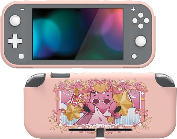 playvital Custom Protective Case for Nintendo Switch Lite, Soft TPU Slim Case Cover for Nintendo Switch Lite - PP &amp; Pink