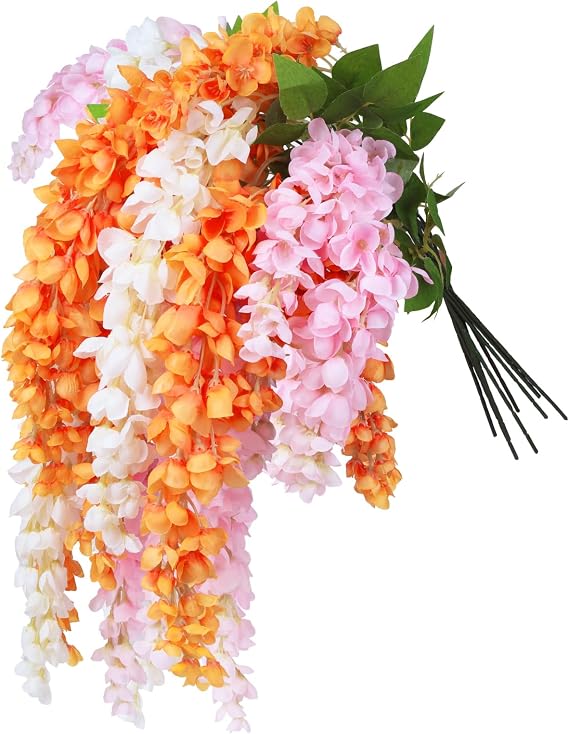 9 Pcs Wisteria Artificial Flowers, DIY Hanging Fake Flowers for Home Decor