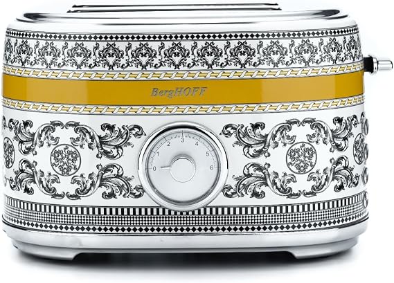 BergHOFF Gem Royal Margery 2 Dilim Ekmek Kızartma Makinesi Desenli – 815 W, Paslanmaz Çelik