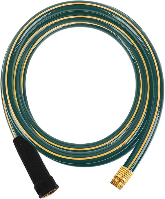 Solution4Patio Short Leader Green Garden Hose 3/4 in. x 12 ft. -Kink Free, Leakproof, Brass Aluminum Male/Female Fittings -Heavy Duty Durable Flexible Lightweight Water Pipe for Household & Commercial