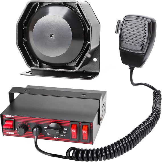 8 Tones 200W Car Emergency Police Siren with Heavy Duty Handheld Microphone
