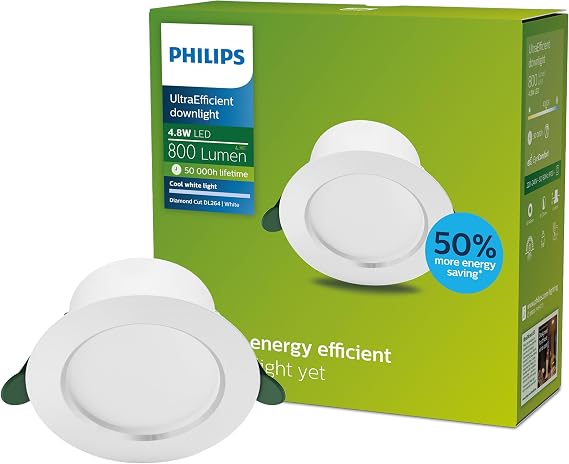 Philips Diamond Cut UltraEfficient Gen. 2 recessed Spotlight 125mm, 4000 K, 800 lumens, White [Energy Class B]