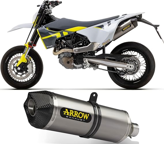 arrow 72623ak+72175pz, silencer with link-pipe, semi-complete system homologated catalytic race-tech aluminium, endcap carbon, compatible with motorbike husqvarna 701 supermoto 2023 mototopgun