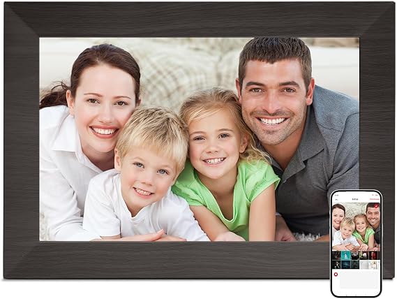 Digital Photo Frame 10 Inch, BWJBSW WiFi Digital Picture Frame Built in 32GB Memory, Electronic Frame with IPS Touchscreen, Auto-Rotate, Easy Share Photos or Videos via App, the Best Choice for Gift