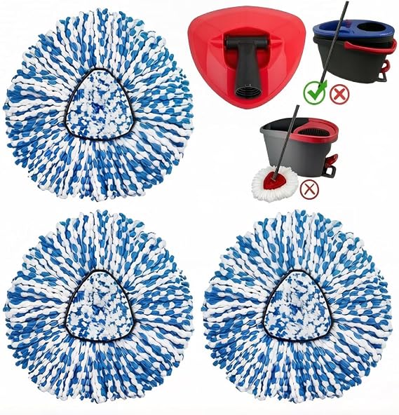 Spin Mop Head Refills Compatible with Vileda RinseClean 2 Tank System